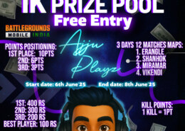 Join "Ajju Playz" on Youtube for Daily scrims and 1K Tournament
